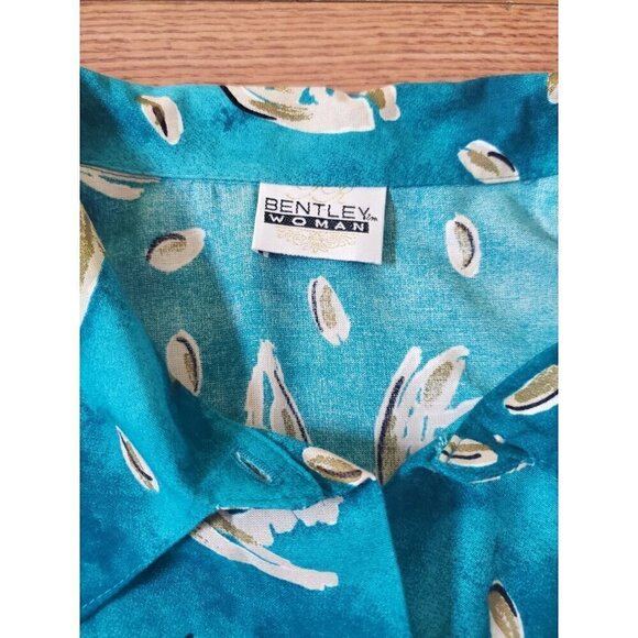 Vintage Bentley Woman Top Women's size 3X? Tunic length MOP Buttons Side Slits - Picture 6 of 8